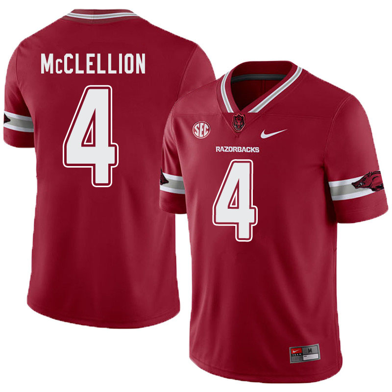 Men #4 Jarques McClellion Arkansas Razorbacks College Football Alternate Jerseys-Cardinal - Click Image to Close